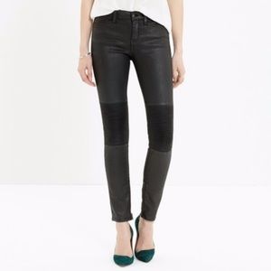 Madewell motto black wax skinny jeans